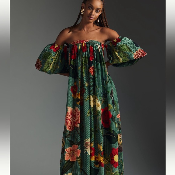 Siddhartha Bansal Off the shoulder floral dress NWT size Small - Picture 2 of 10